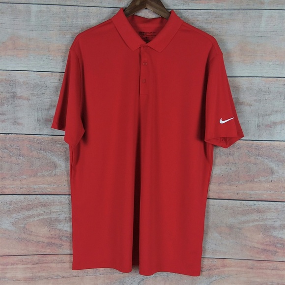 Nike Other - Nike Golf Mens Dri-Fit Standard Fit Red Polo Golf Shirt Short Sleeve Size XL